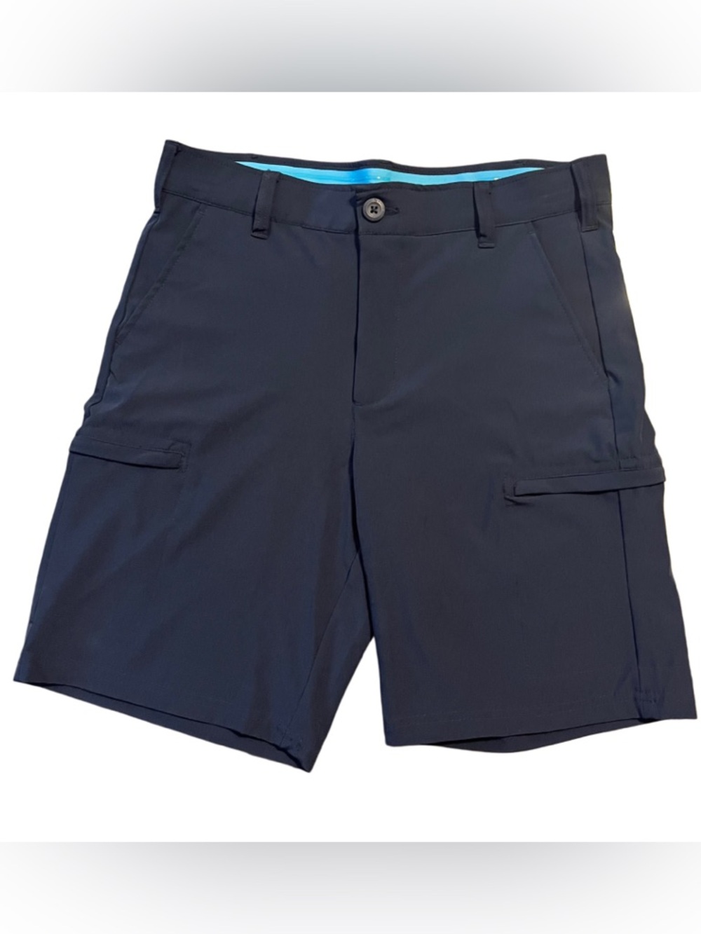 Birdie Bound Navy Golf Shorts Sz 30 Performance Stretch Flat Front 8” Inseam
